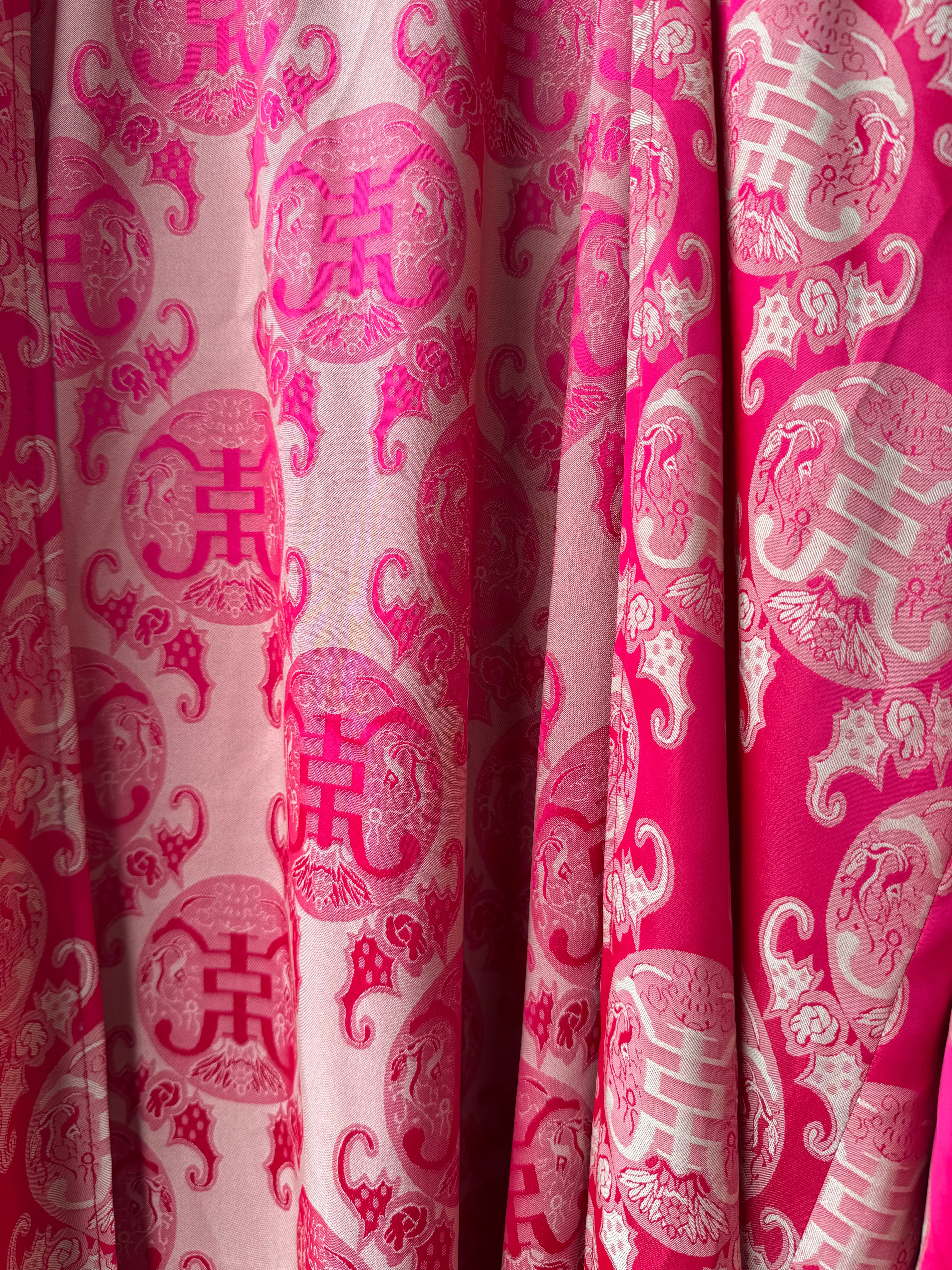 Manila Silk Set in Imperial Gilded Fuchsia Print