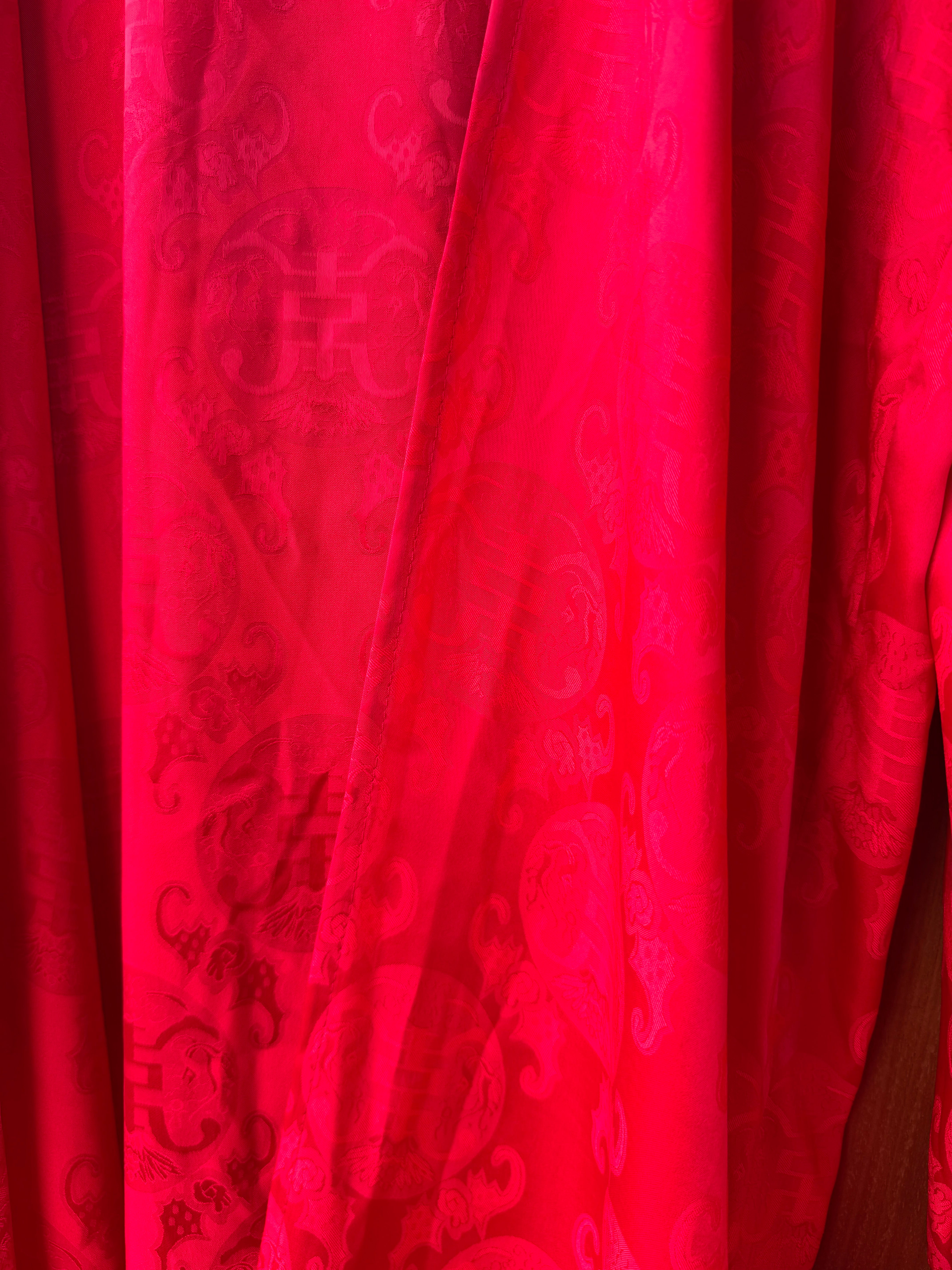 Unisex Short Back Slit Kimono Imperial Royal Red