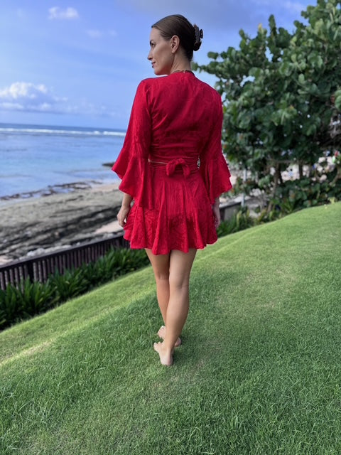 Barcelona Silk Set in Imperial Royal Red