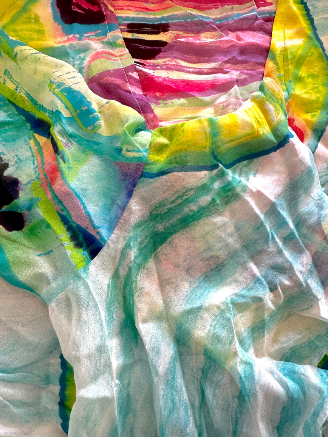 Barcelona Silk Chiffon Set in Caribbean Blue Butterfly print