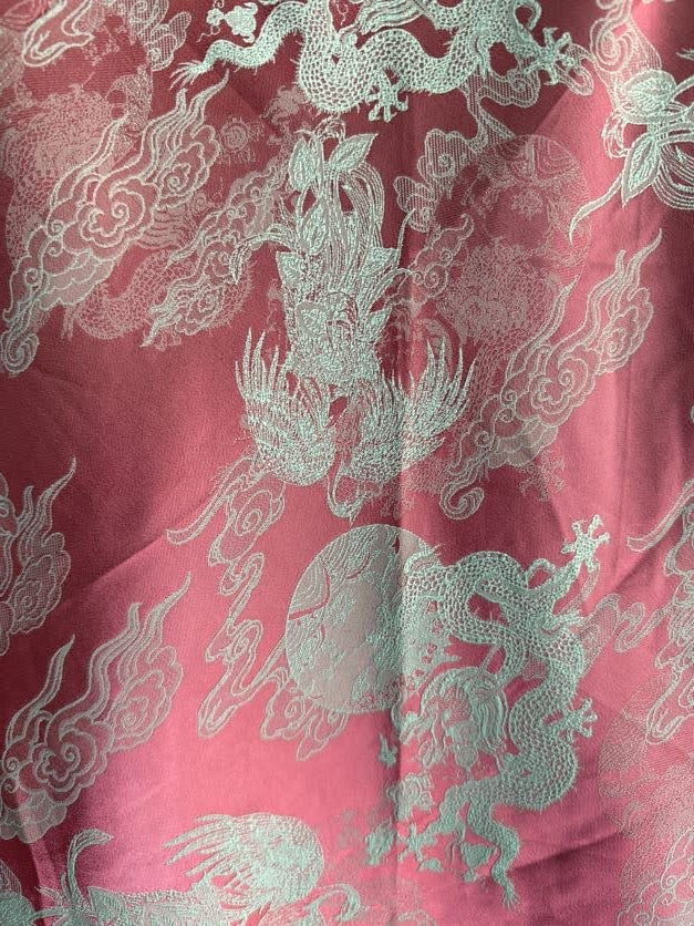 Unisex Dancing Dragon Long Kimono (Mauve Destiny)