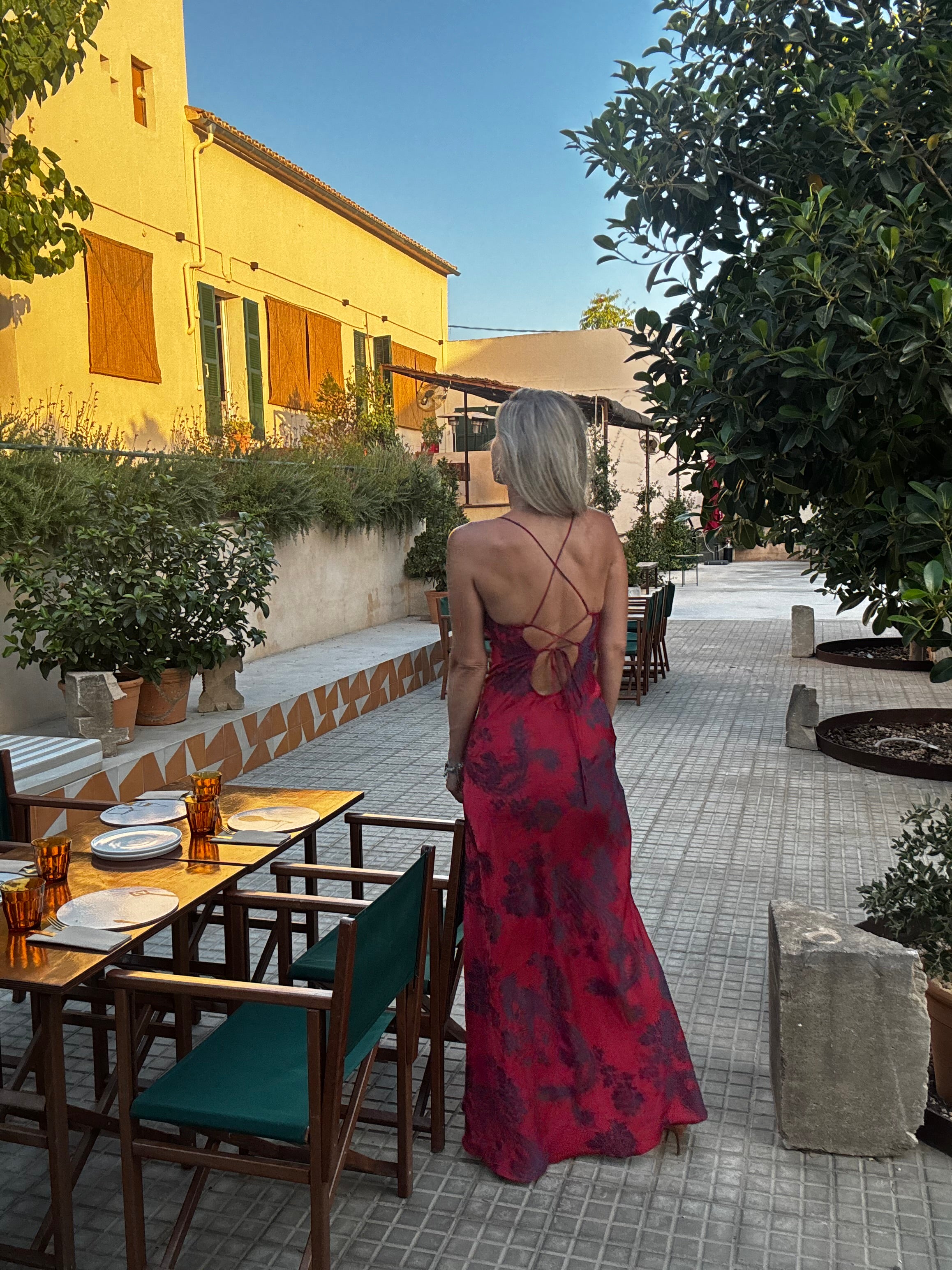 Monte Carlo Cowl Neck Maxi in Crimson Nightingale