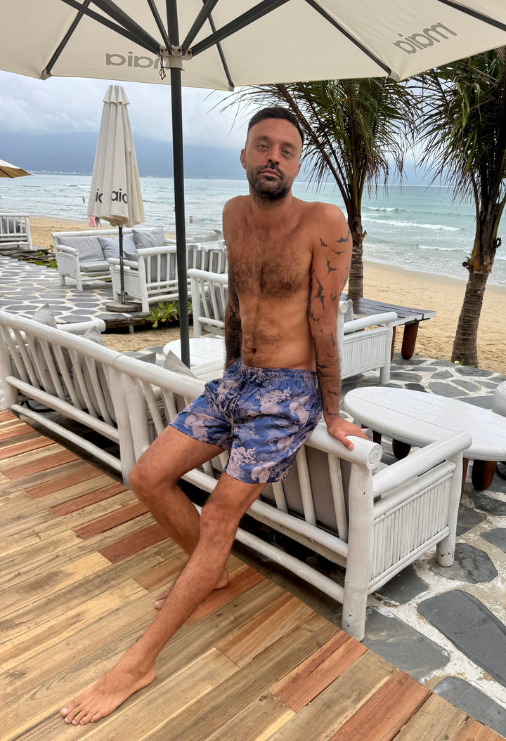 Dancing Dragon Drawstring Elastic Shorts