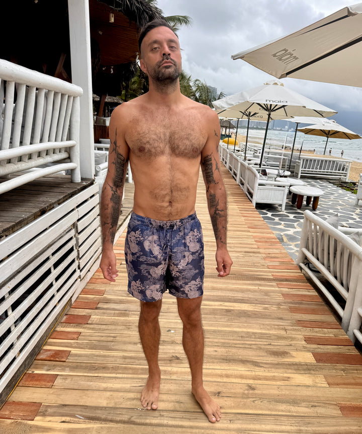 Dancing Dragon Drawstring Elastic Shorts