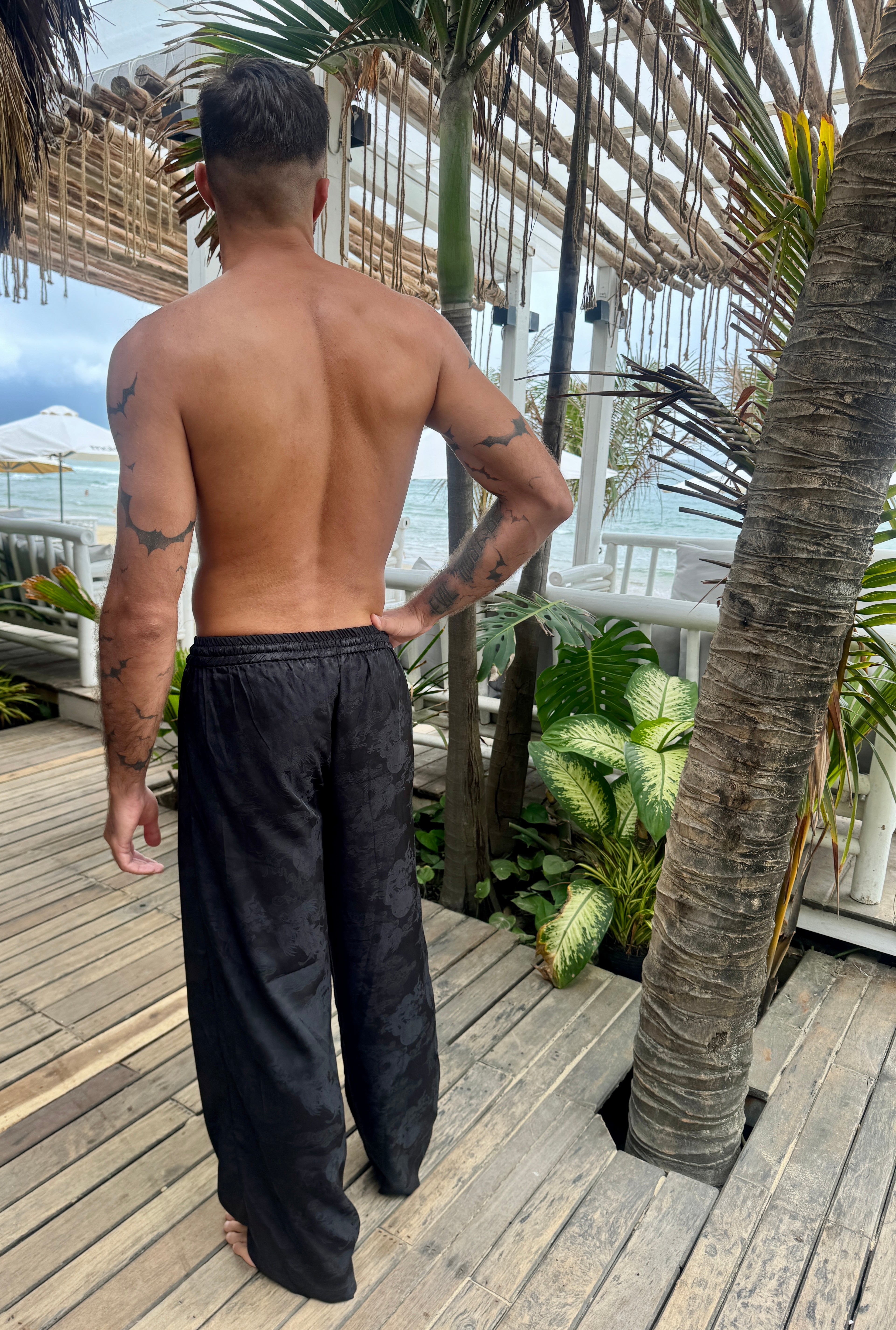 Dancing Dragon Drawstring Elastic Pants