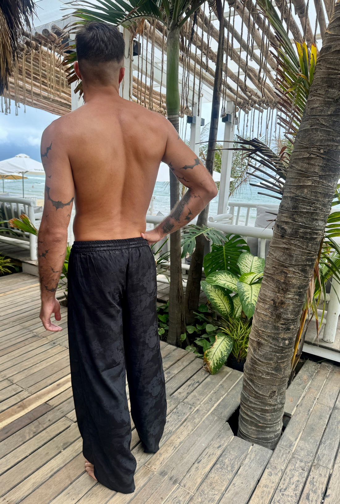 Dancing Dragon Drawstring Elastic Pants