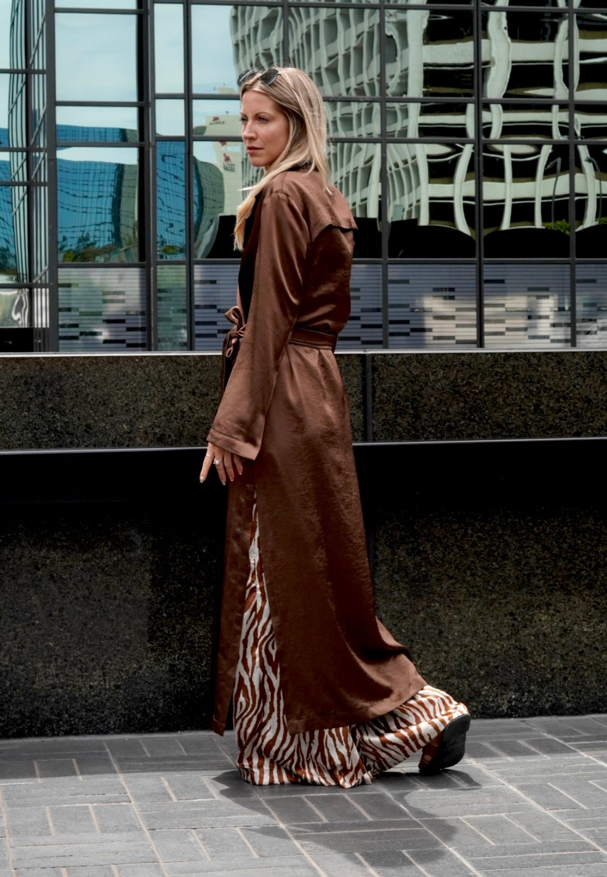 Sydney Silk Duster in Chocolate Satin