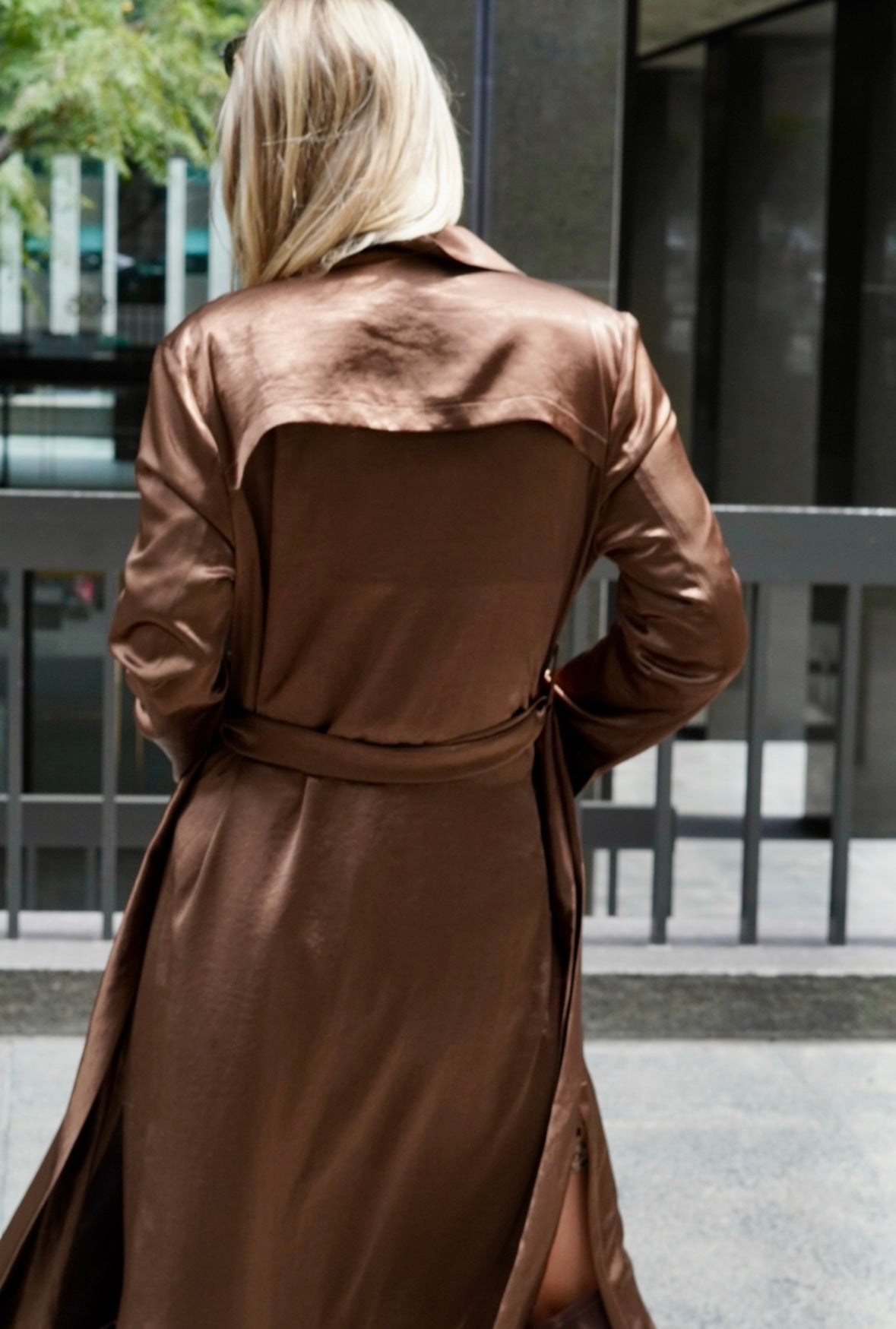 Sydney Silk Duster in Chocolate Satin
