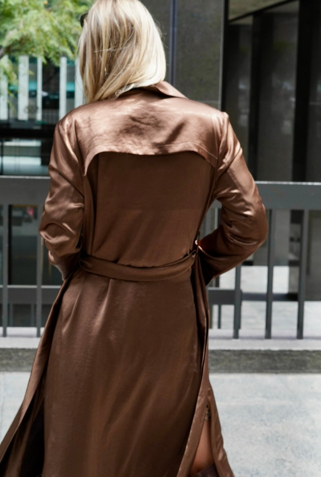 Sydney Silk Duster in Chocolate Satin