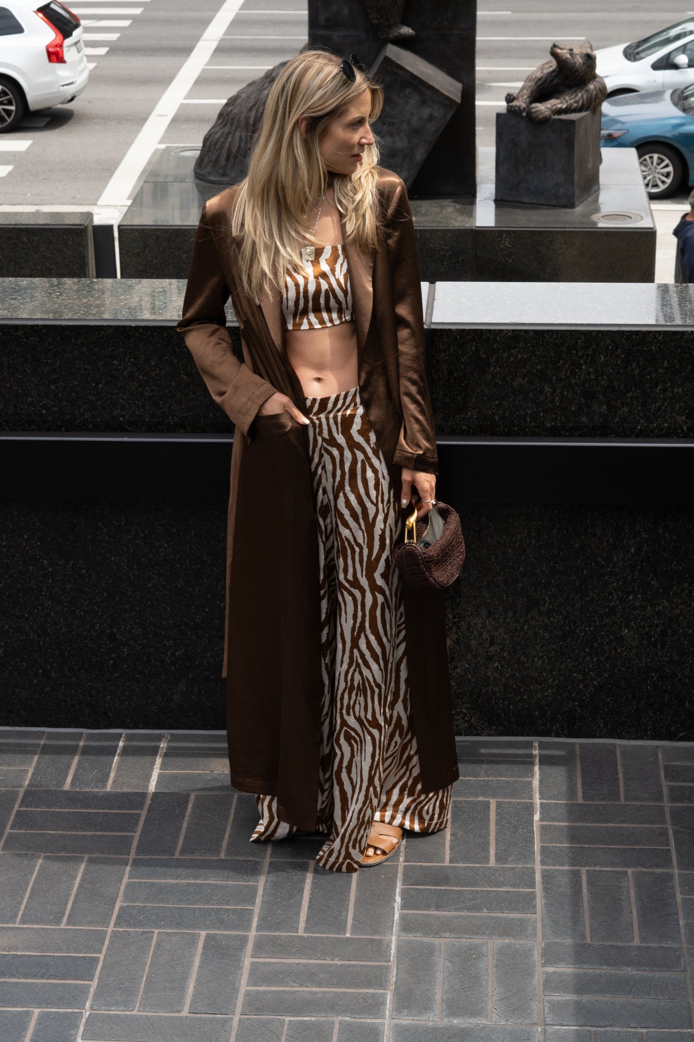 Sydney Silk Duster in Chocolate Satin