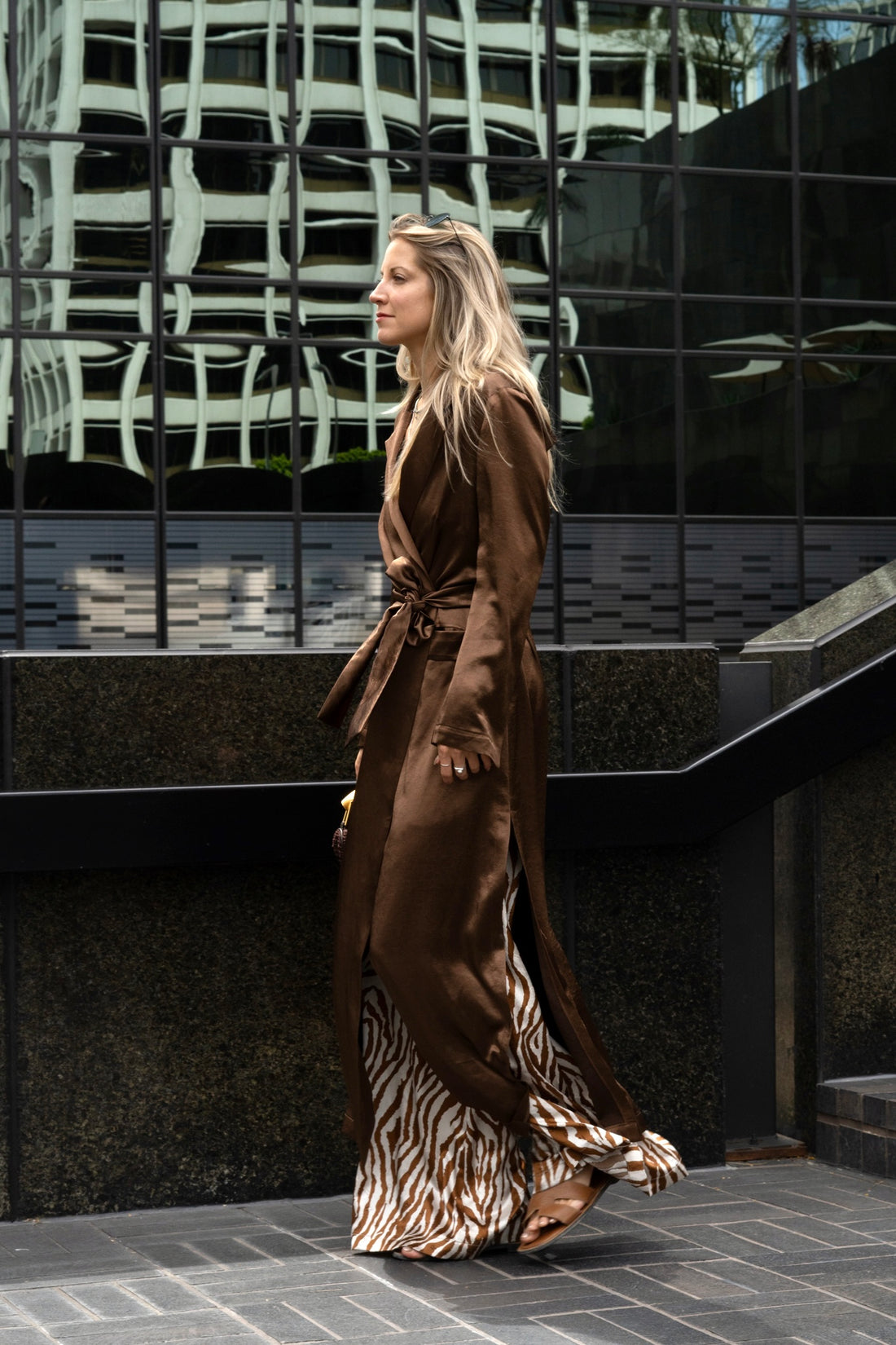 Sydney Silk Duster in Chocolate Satin