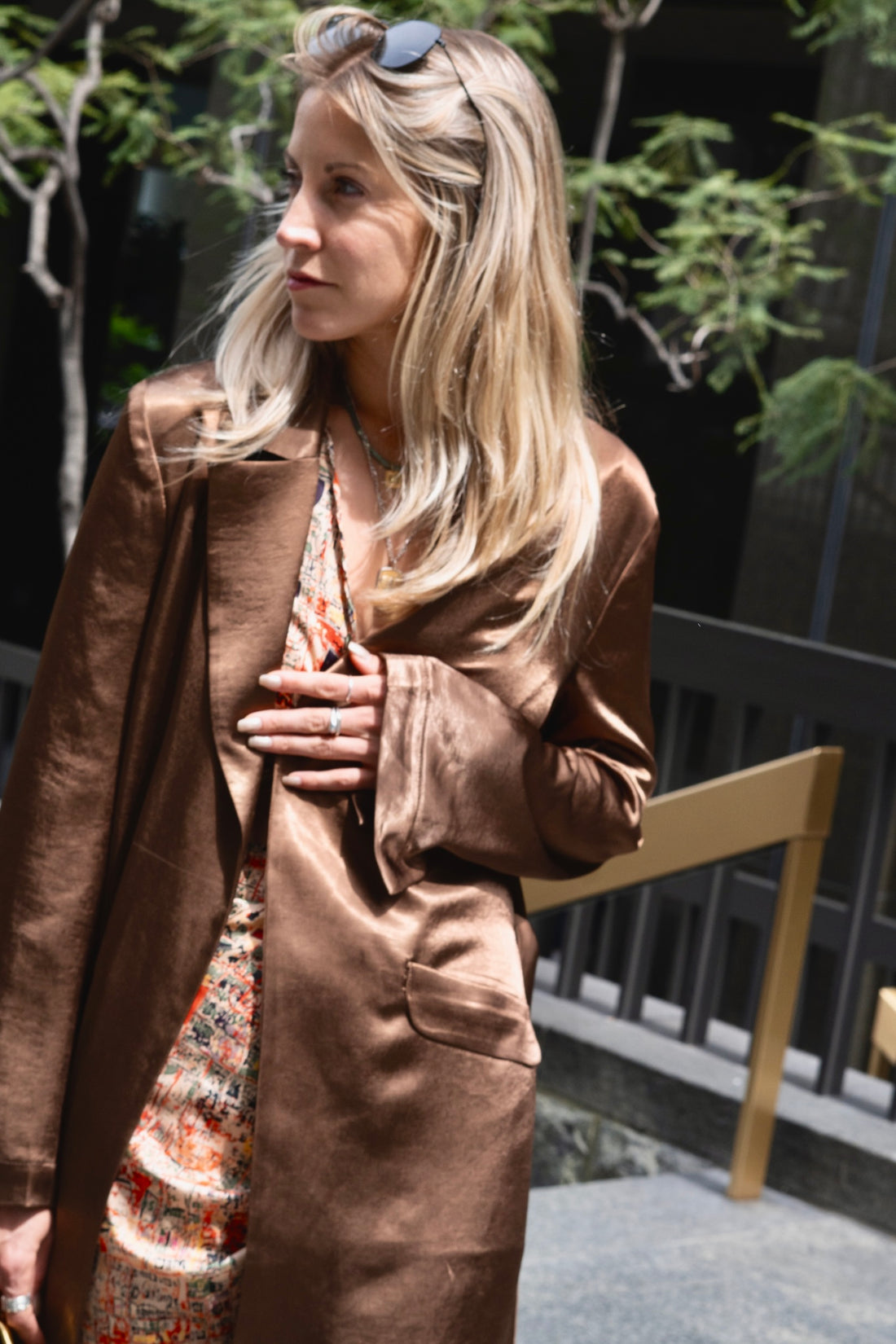 Sydney Silk Duster in Chocolate Satin