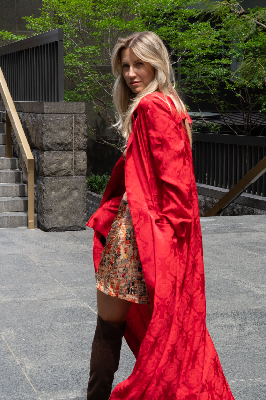 Sydney Silk Duster in Imperial Red