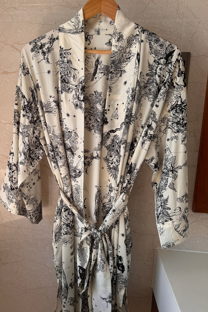 Silk Kimono in Heritage Print