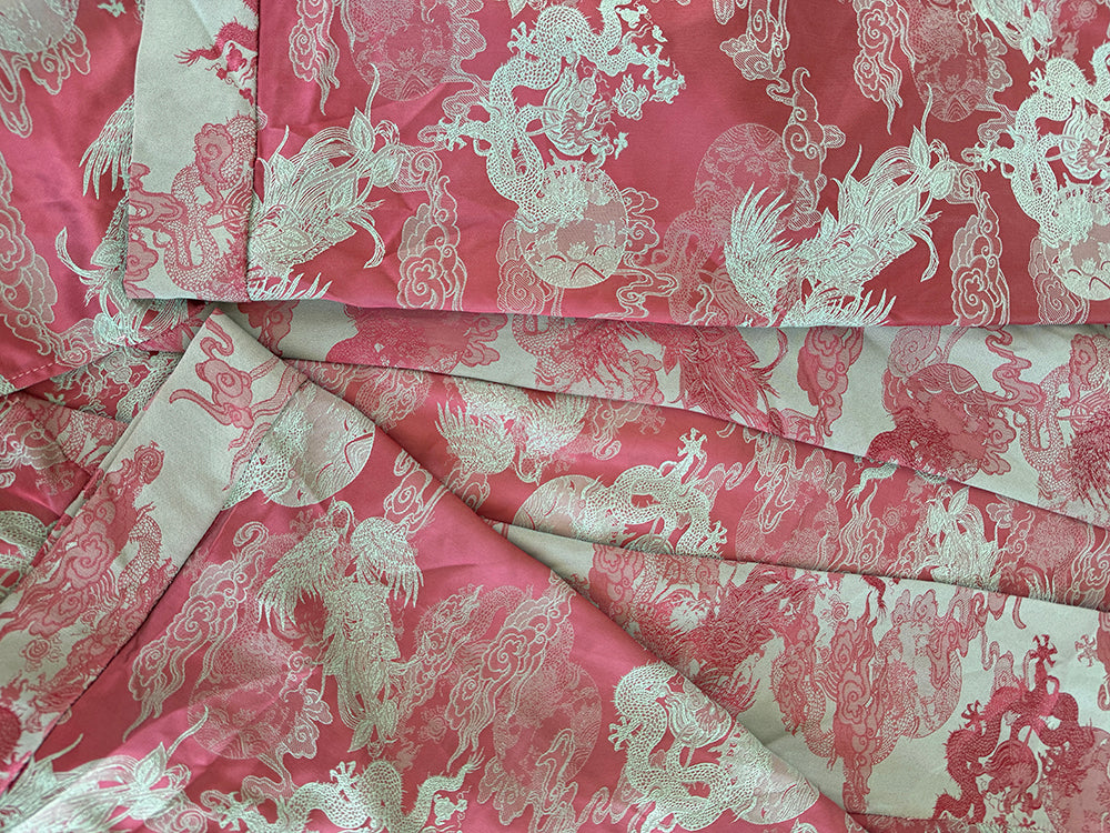 Dancing Dragon Sleeper Silk Set (Peony Pink)